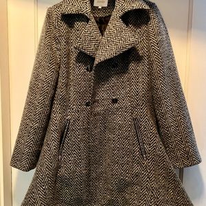 Women's peplum double breasted pea coat